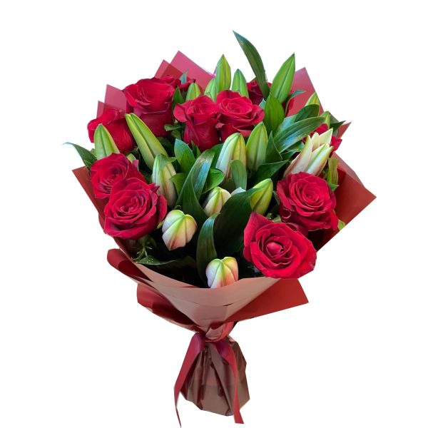 Valentine's lily roses bouquet